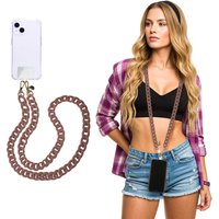 Tracolla smartphone e borsetta marrone 120 cm – Fashionally