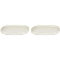 Set 2 piatti piani in polipropilene color crema