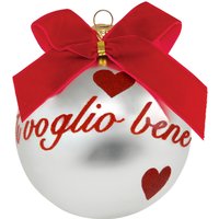 Pallina Natale Ti voglio bene perlata 10 cm