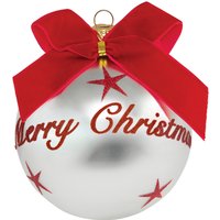 Pallina Natale Merry Christmas perlata 10 cm