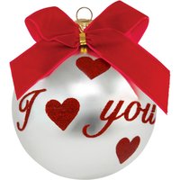 Pallina Natale I love you perlata 10 cm