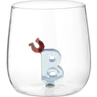 Bicchiere lettera B ferro cavallo 380 ml in vetro borosilicato