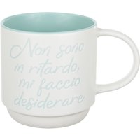 Tazza bianca 550 ml porcellana scritta Non sono in ritardo