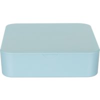 Scatola portagioie rettangolare azzurra con specchio