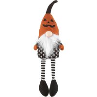Gnomo Halloween gambemolli 55 cm arancio