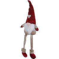 Gnomo Natale gambemolli 55 cm rosso cuore