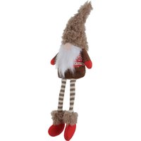 Gnomo Natale gambemolli 55 cm cappello grigio peluche
