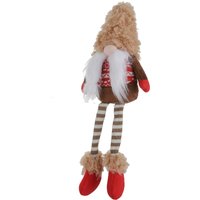 Gnomo Natale gambemolli 55 cm cappello beige peluche