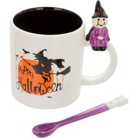 Mug strega Halloween ceramica 500 ml con cucchiaino