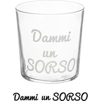 Bicchiere acqua vetro scritta Dammi un sorso 360 ml