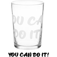Bicchiere bibita in vetro scritta You can do it 490 ml