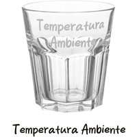 Bicchiere acqua vetro scritta Temperatura ambiente 290 ml