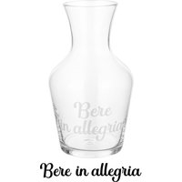 Caraffa in vetro scritta Bere in allegria