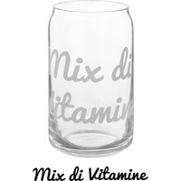 Bicchiere bibita vetro scritta Mix vitamine 470 ml