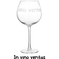 Calice vino in vetro scritta In vino veritas 580 ml