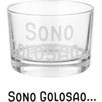 Coppetta in vetro 190 ml scritta Sono golosao