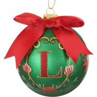 Pallina Natale lettera L 10 cm Royal Garden