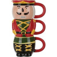 Set 3 tazze impilabili Schiaccianoci in ceramica