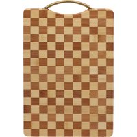 Tagliere 39,5x24 cm bambù scacchiera con manico