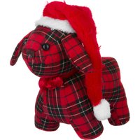 Cane fermaporta natalizio in tartan