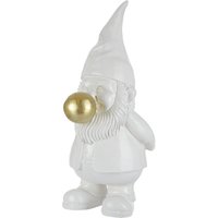 Statua gnomo con chewing gum 18,5x22x42,5 cm bianco