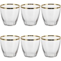 Set 6 bicchieri acqua 365 ml verde con bordo oro Shine