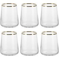 Set 6 bicchieri acqua 420 ml bordo oro Luster