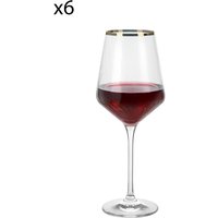 Set 6 calici vino 435 ml bordo oro Luster