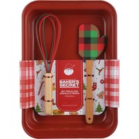 Set natalizio teglia rossa con spatola e frusta