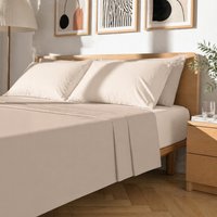 Completo letto matrimoniale cotone beige Nicoletta