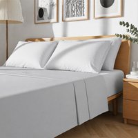 Completo letto matrimoniale cotone grigio chiaro Nicoletta
