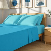 Completo letto matrimoniale cotone azzurro Nicoletta