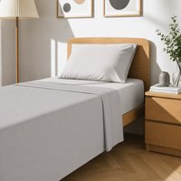 Completo letto singolo cotone grigio chiaro Nicoletta