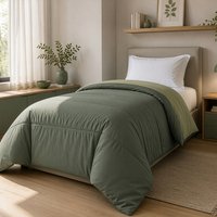 Piumino singolo manopesca verde bicolore