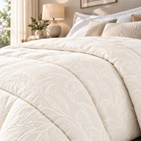 Trapunta matrimoniale microfibra foglie bianco