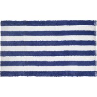 Tappeto bagno ciniglia 60x110 cm righe blu bianco