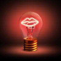 Lampadina labbra LED decorativa e ricaricabile