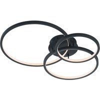 Plafoniera LED 3 anelli antracite Aaron Trio