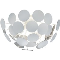 Plafoniera bianco e argento Discalgo Trio