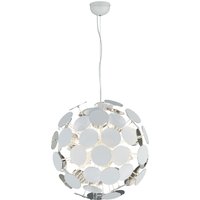 Lampadario bianco e argento Discalgo Trio