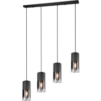 Lampadario 4 luci con paralumi fumé Robin Trio