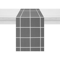 Runner quadrettato 40x120 cm cotone grigio