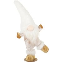 Gnomo natalizio stella in piedi bianco 45 cm