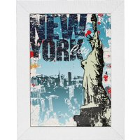 Quadro New York con cornice con argento Miro Silver, 70x70 cm