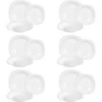 Set piatti Parma in vetro opale, 18 pezzi