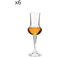 Set 6 calici Grappa Io vino in vetro cristallo
