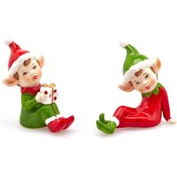 Decorazione elfo seduto 8 cm assortito