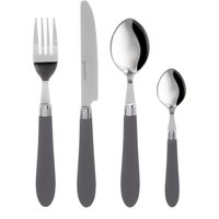 Set posate Smooth grigio in acciaio inox, da 24 pezzi