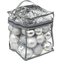 Set 50 palline di Natale argento con stella e ghirlanda