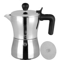 Caffettiera K line con adattatore - da 3 tazze, design Luca Traz